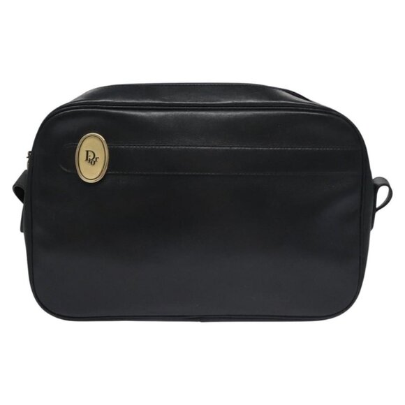 Christian Dior Shoulder Bag Leather Black Gold Auth bs21873 - Picture 2 of 14